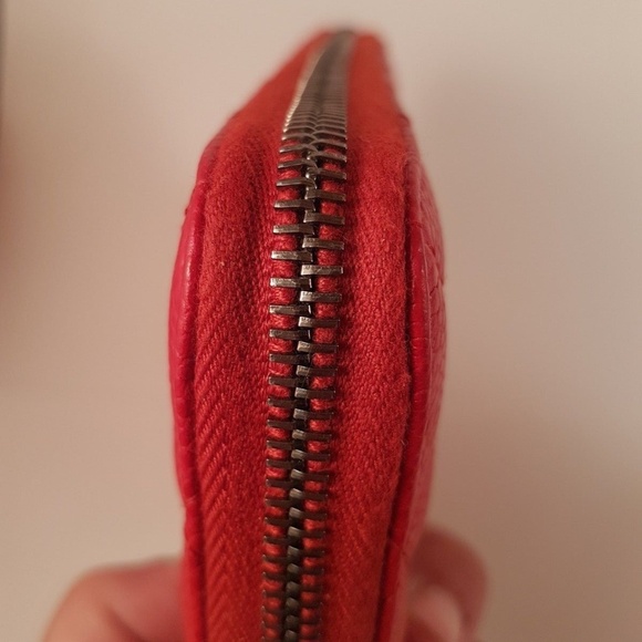 AUTH - Chanel Quilted Caviar Leather Zip around Long Wallet - Red - Good Used - Picture 10 of 16